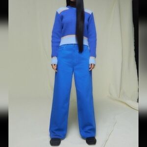 MARNI x UNIQLO BLUE WIDE LEG PANTS